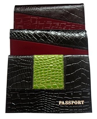 Обложка для паспорта из натуральной кожи (крокодил)21   